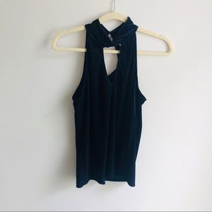Navy Velvet Halter